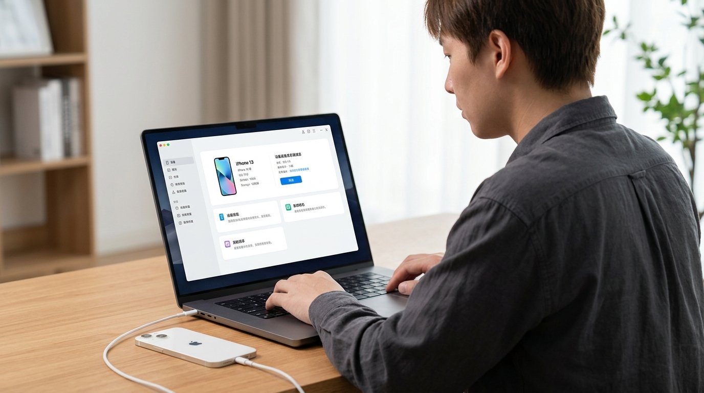 爱思助手电脑版连接 iPhone 设备管理界面