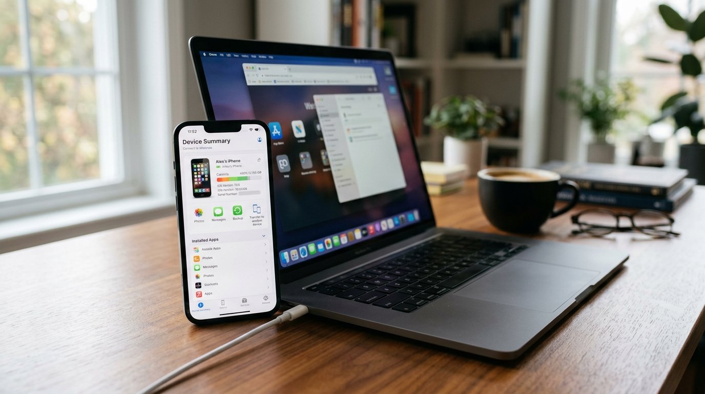 爱思助手电脑版连接 iPhone 进行设备管理