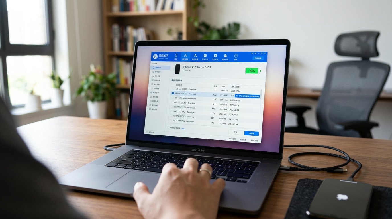 爱思助手电脑版刷机和备份操作界面