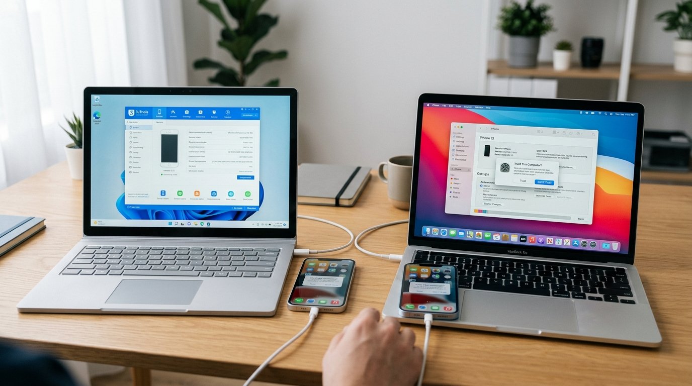 爱思助手电脑版在Windows和macOS上连接iPhone的设备要求