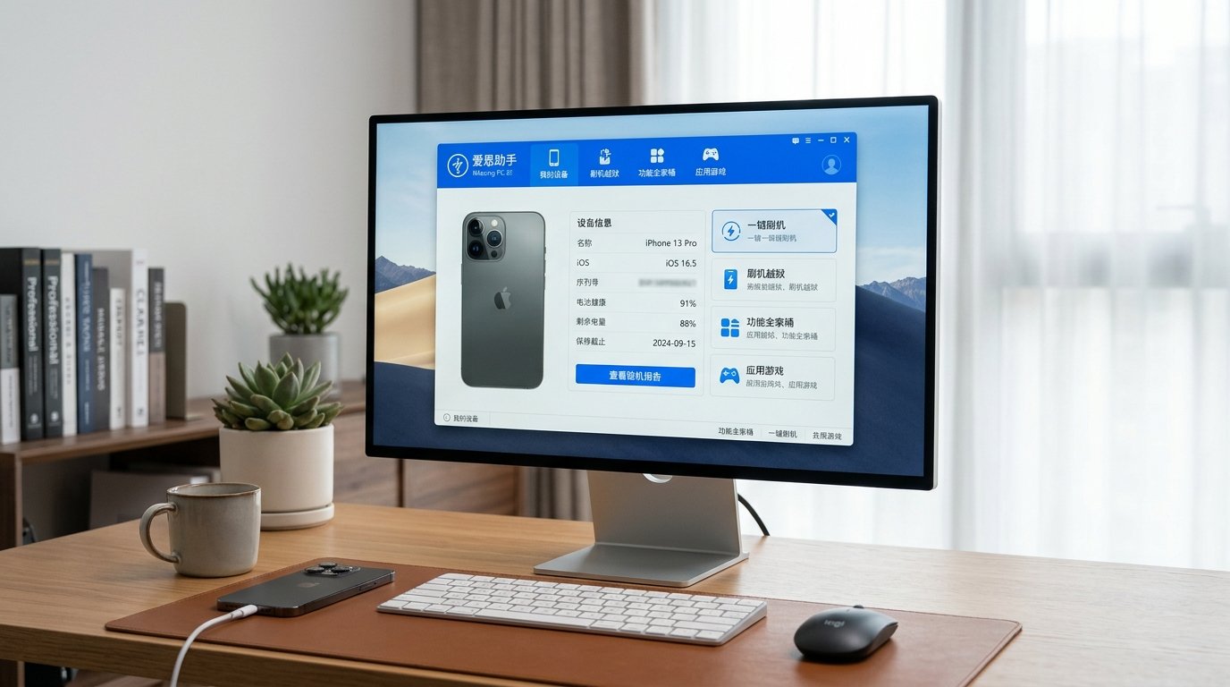爱思助手PC端iOS设备管理主界面功能展示